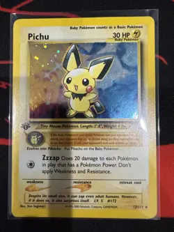 Pokemon TCG Pichu Holo Rare Neo Genesis 12/111 Near Mint Condition - Image 1