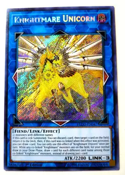 Knightmare Unicorn FLOD-EN047 Secret Rare 1st Ed YUGIOH Og First Printing - Image 1