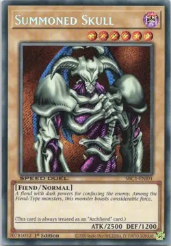 1996 YUGIOH 1ST EDITION SUMMONED SKULL RARE HOLO #SBC1-EN101 - Image 1