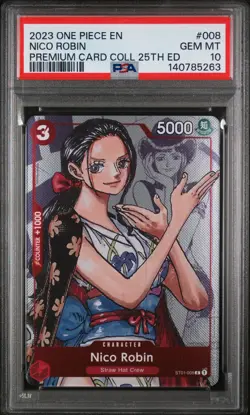 2023 One Piece Premium Bandai Premium 25th Edition Nico Robin #008 PSA 10 GEM - Image 1
