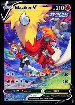 Pokemon Card- Blaziken V SWSH12: Silver Tempest Trainer Gallery #TG14/TG30 - Image 1