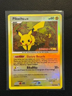 Pikachu Stamped Holo - 94/123 - 2007 Pokemon Card: Great Condition, Minor Wear - Image 1