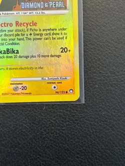 Pikachu Stamped Holo - 94/123 - 2007 Pokemon Card: Great Condition, Minor Wear - Image 4