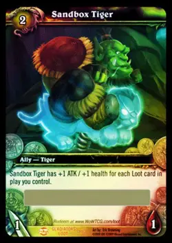 NM-Mint WoW TCG Sandbox Tiger (unscratched loot) Loot Cards World of Warcraft - Image 1