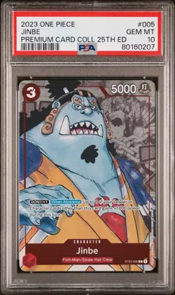 JINBE - ONE PIECE - PREMIUM CARD COLLECTION 25TH EDITION - ST01-005 - PSA 10 - Image 1