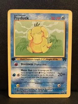 Pokemon TCG Team Rocket 1st Edition Psyduck 65/82 Vintage WOTC Card NM - Image 1