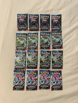 Pokemon TCG Twilight Masquerade Booster Pack Lot Of 16 - 4 Complete Artwork Set - Image 1