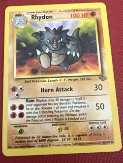 Pokemon TCG - Rhydon - Jungle Unlimited - 45/64 Uncommon LP SHARP CARD SEE PICS - Image 1