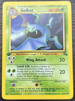 Golbat 34/62 Pokemon TCG WOTC Base Fossil Uncommon NEAR MINT NM - Image 1