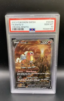 2023 Pokemon Entei V FA SWSH Crown Zenith GG36/GG70 PSA 10 - Image 1