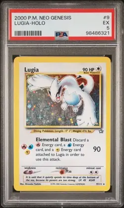 2000 POKEMON NEO GENESIS #9 LUGIA-HOLO RARE PSA 5 EXCELLENT - Image 1