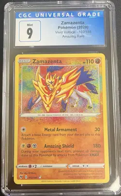 Pokemon TCG Zamazenta 102/185SWSH04: Vivid Voltage Holo Rare 2020 CGC 9 - Image 1