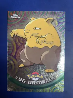 2000 TOPPS Chrome Pokemon Drowzee #96 TV Animation - Series 2 Holo Foil - Image 1