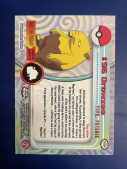2000 TOPPS Chrome Pokemon Drowzee #96 TV Animation - Series 2 Holo Foil - Image 2