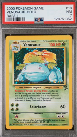 2000 POKEMON GAME BASE II #18 VENUSAUR-HOLO PSA 7 - Image 1