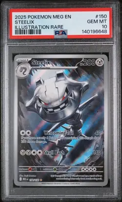 2025 POKEMON MEG EN-MEGA EVOLUTION ILLUSTRATION RARE #150 STEELIX PSA 10 - Image 1
