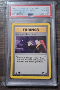 2000 Pokemon - 1st Edition Giovanni’s Last Resort Gym Challenge 105/132 - PSA 10 - Image 1