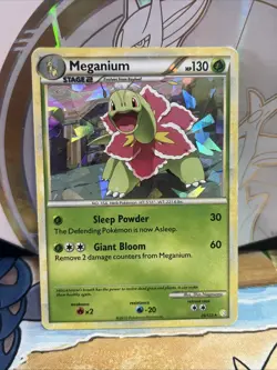 Pokemon TCG Meganium Cracked Ice Holo Rare HeartGold SoulSilver 26/123 - Image 1