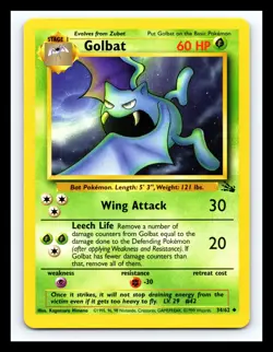 💥 Golbat | Pokemon TCG 1999 | (Fossil Set) Non Holo Vintage # 34/62 - Image 1