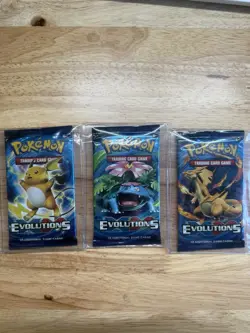 Pokemon TCG XY Evolutions Booster Packs 3 Packs New Sealed - Image 1