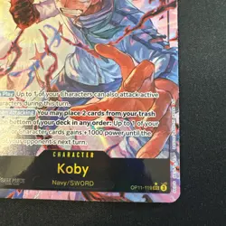 One Piece A Fist of Divine Speed Koby OP11-119 Alternate Alt Parallel Art SEC NM - Image 4