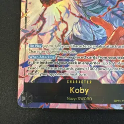 One Piece A Fist of Divine Speed Koby OP11-119 Alternate Alt Parallel Art SEC NM - Image 5