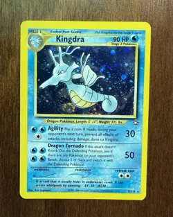Pokemon TCG Holographic Kingdra Neo Genesis Card 8/111 Near Mint Swirl Rare - Image 2