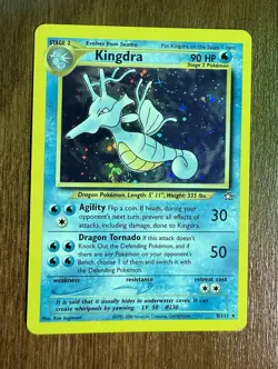 Pokemon TCG Holographic Kingdra Neo Genesis Card 8/111 Near Mint Swirl Rare - Image 3