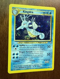 Pokemon TCG Holographic Kingdra Neo Genesis Card 8/111 Near Mint Swirl Rare - Image 4