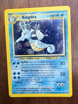 Pokemon TCG Holographic Kingdra Neo Genesis Card 8/111 Near Mint Swirl Rare - Image 5