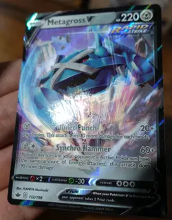 Metagross V 112/198 Gloss Shift Error Misprint Chilling Reign Pokemon Card NM % - Image 4