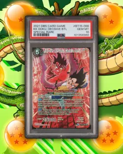 Kaio-Ken Son Goku Decisive Battle BT15-066 SPR GOLD FOIL Dragon Ball Card PSA 10 - Image 1