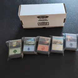 Lot of 500 Bloomburrow Basic Land Magic: The Gathering Cards w/ Box + Markers - Image 1