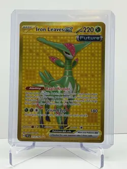 Pokemon Iron Leaves EX Gold Secret Rare Card 213/162 Temporal Forces NM - Image 1
