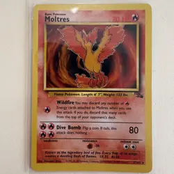 Moltres card single 27/62 Fossil Set Rare Non Holo Pokemon Card WotC NM/LP - Image 1