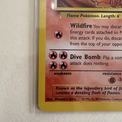 Moltres card single 27/62 Fossil Set Rare Non Holo Pokemon Card WotC NM/LP - Image 4