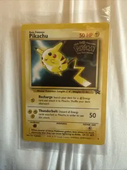 Pikachu #4 1999 Black Star WB Pokemon the First Movie Promo Pokemon TCG Card - Image 1