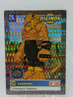1999 Digimon Animated Series Exclusive Preview Leomon Holo Card #28/34 LP - Image 1