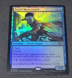 MtG Magic The Gathering March of the Machine Foil Faerie Mastermind - Image 2
