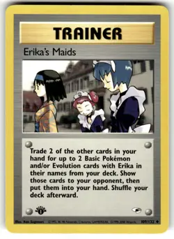 Pokemon TCG Gym Hero's (1st Edition) #109/132 Erika's Maids LP+ - Image 1