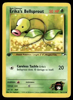 Pokemon TCG Gym Hero's 1st Edition #076/132 Erika's Bellsprout LP - Image 1