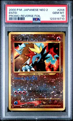 PSA 10 Entei 2000 Neo Premium File 2 Promo Reverse Foil Holo Japanese - Image 1