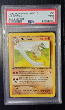 Pokemon - Marowak 1st Edition - Jungle Set #39/64 PSA 9 - Image 1