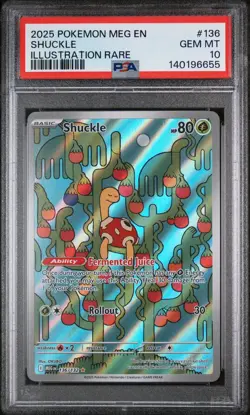 2025 POKEMON MEG EN-MEGA EVOLUTION ILLUSTRATION RARE #136 SHUCKLE PSA 10 - Image 1