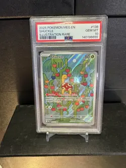 2025 POKEMON MEG EN-MEGA EVOLUTION ILLUSTRATION RARE #136 SHUCKLE PSA 10 - Image 3