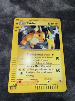 2002 Pokemon TCG Expedition Base Set Reverse Holo Raichu #25/165 Mint Condition - Image 1