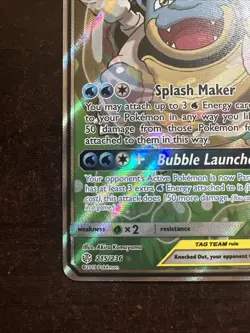 Blastoise & Piplup GX 215/236 Alt Art Pokemon TCG Cosmic Eclipse LP - Image 5