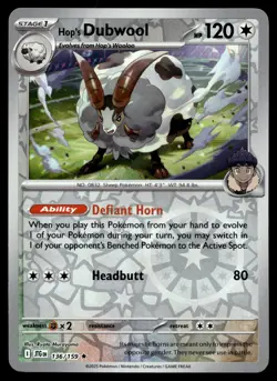 HOP'S DUBWOOL 136/159 RARE JOURNEY TOGETHER POKEMON - Image 1