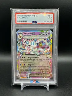 Sylveon ex 041/131 PRE EN Prismatic Evolutions Holo PSA 9 MINT 2025 Pokemon - Image 1