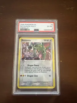 2005 POKEMON EX EMERALD #9 RAYQUAZA-HOLO EMERALD PSA 6 - Image 4